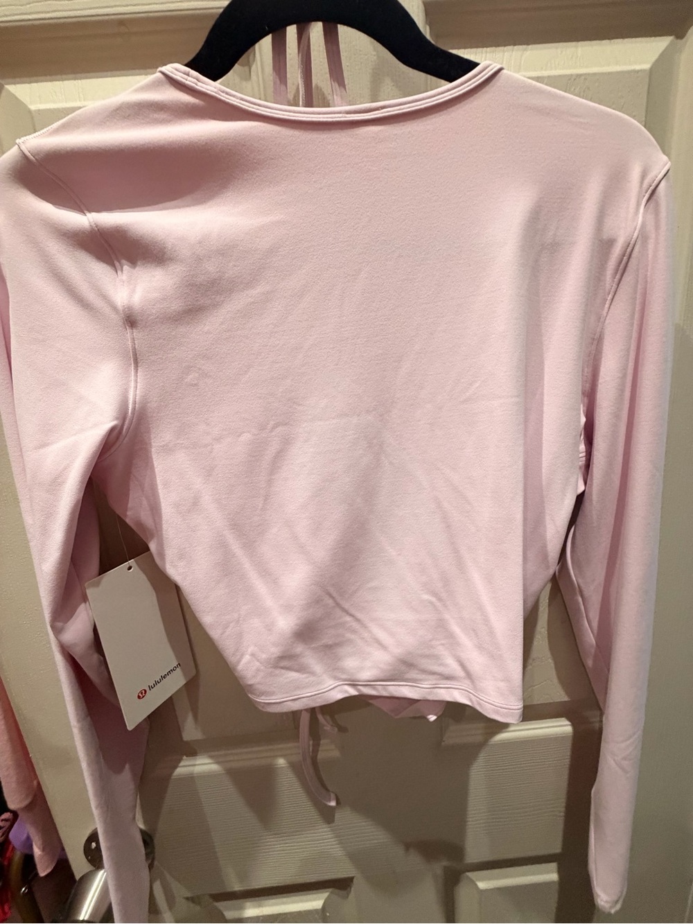 LULULEMON nulu long sleeve cropped wrap PINK ORGANZA SIZE LARGE - Picture 3 of 4